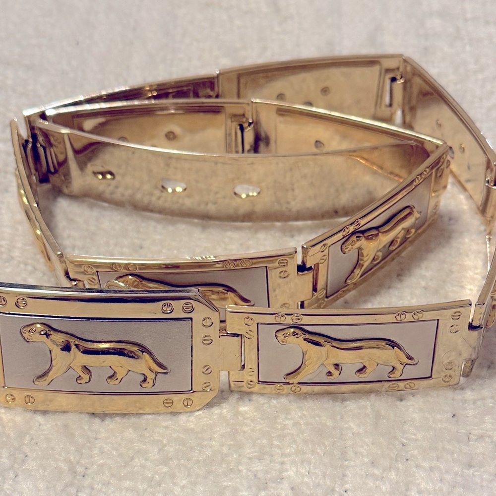 90’s Jaguar Silver and Gold Tile Link Belt